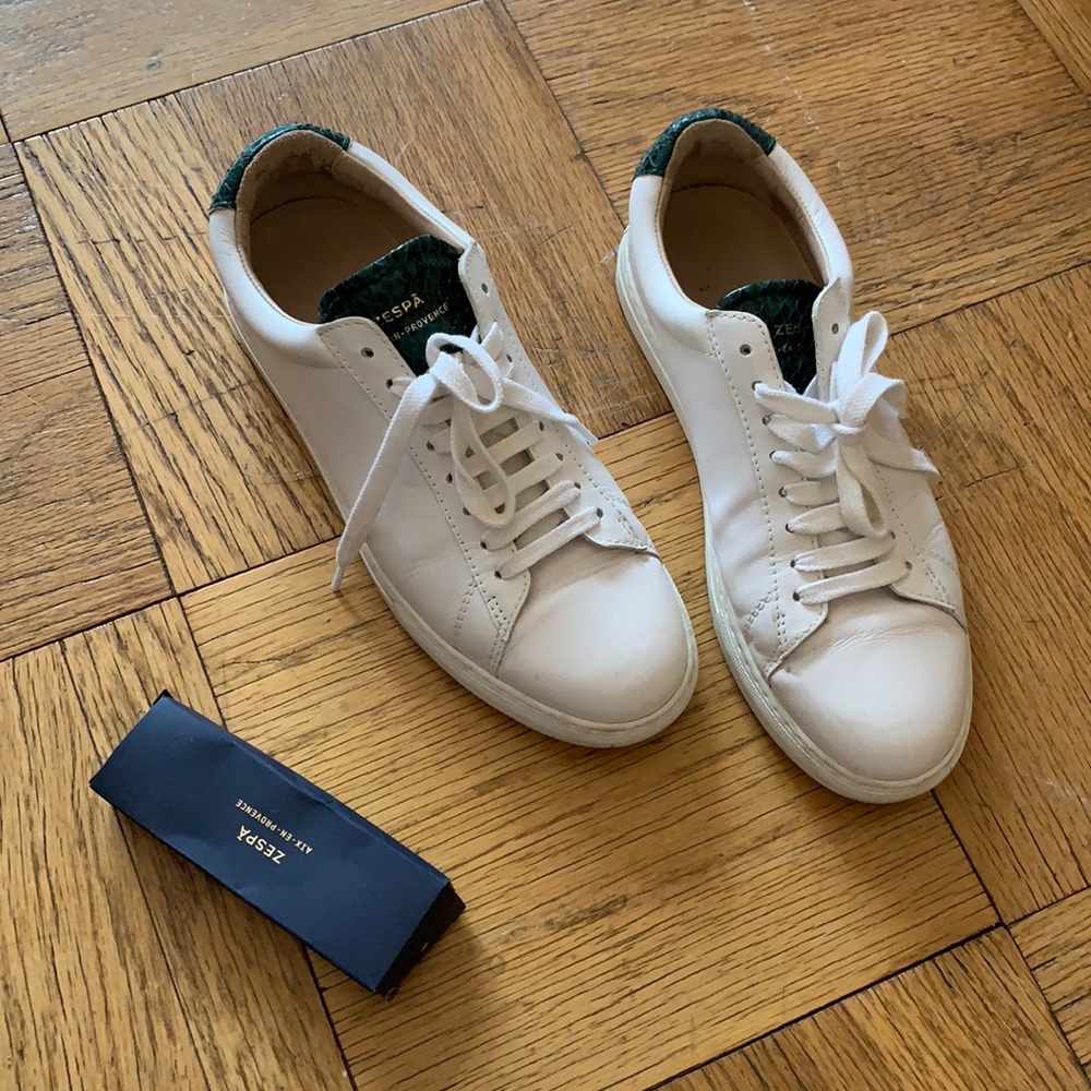 Zespa French handmade sneakers with green snakeskin size FR 38 (US 8 - 8.5)